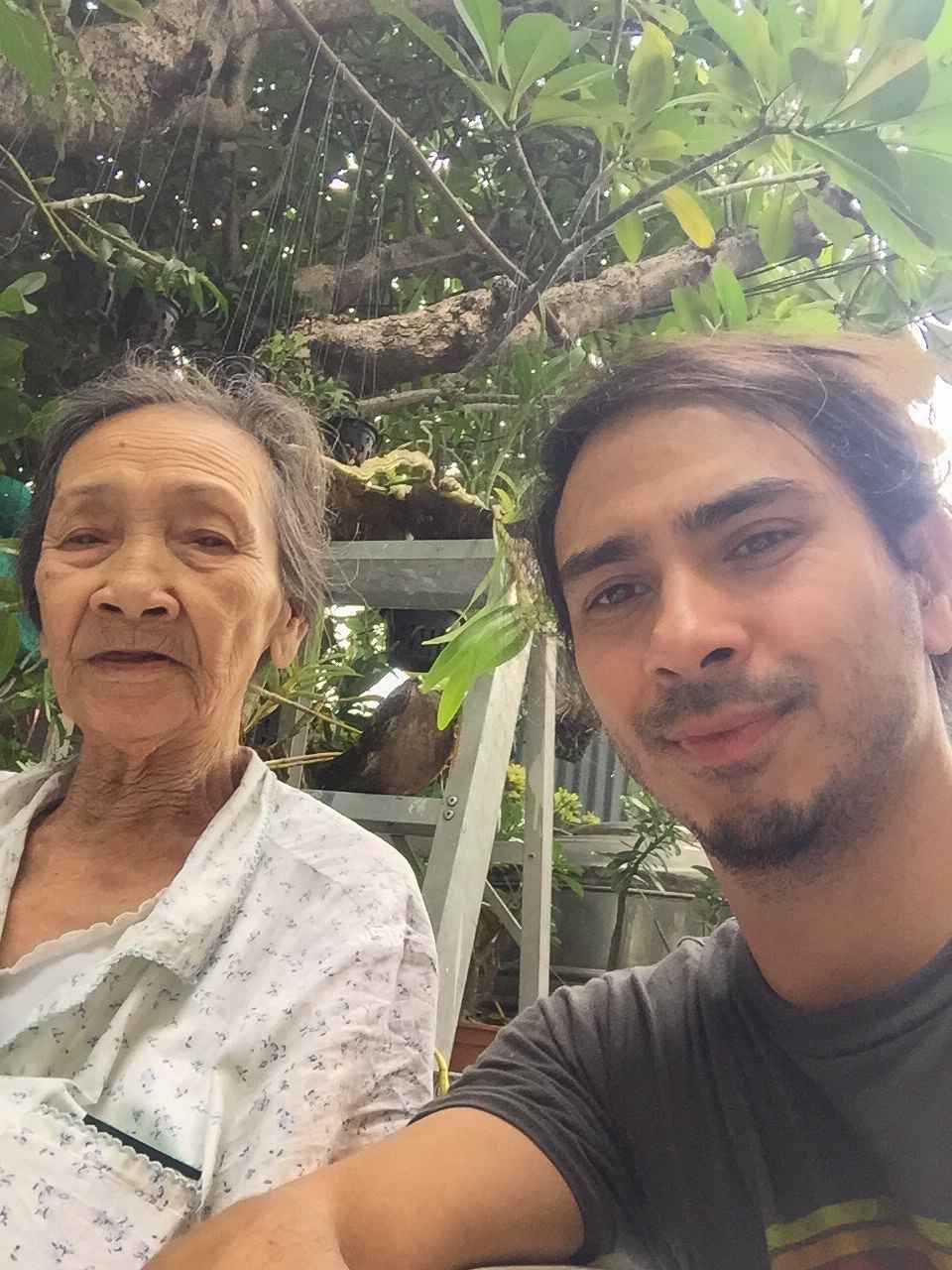Frank and his mom in Thailand.