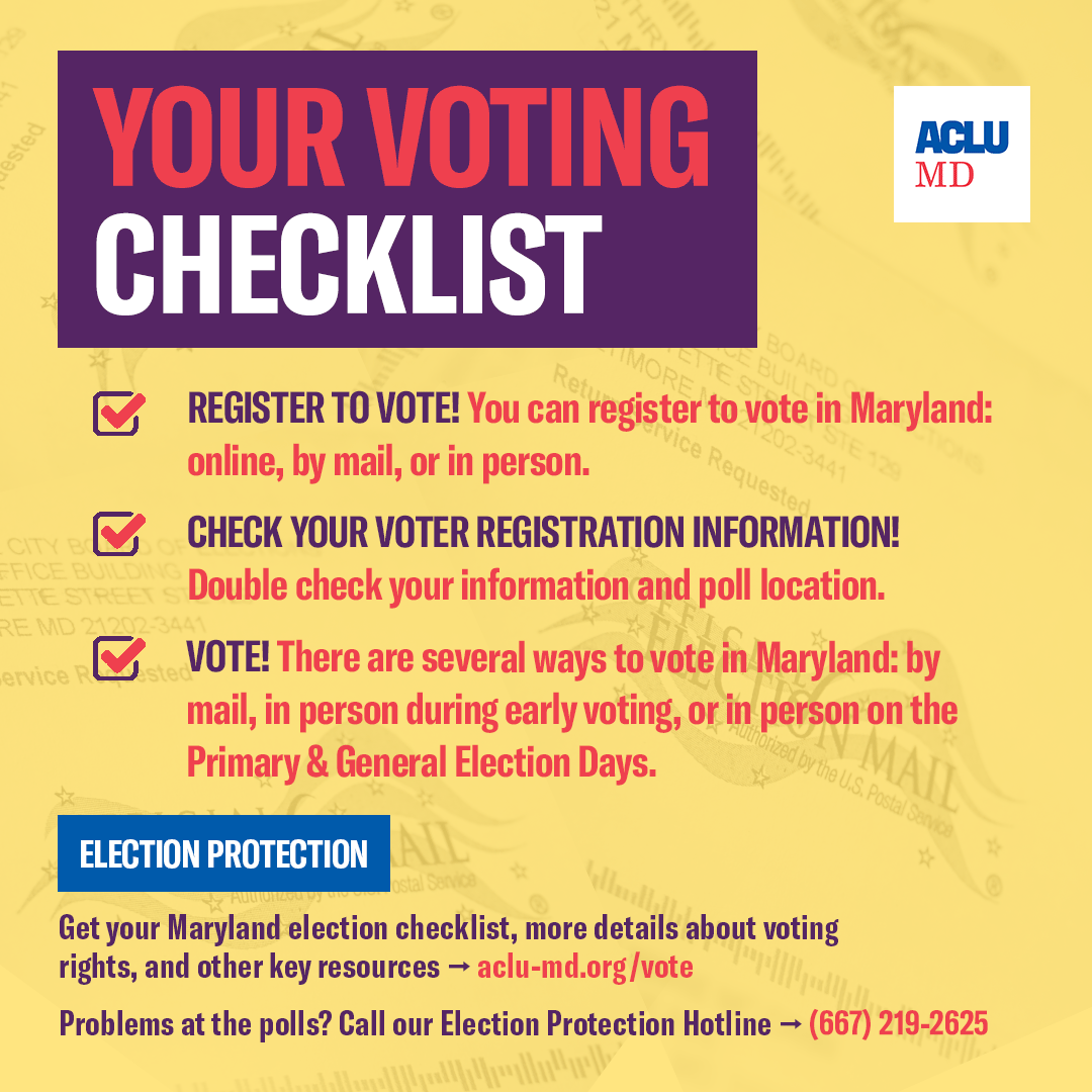 Elections Matter | ACLU Of Maryland | ACLU Of Maryland Exists To ...