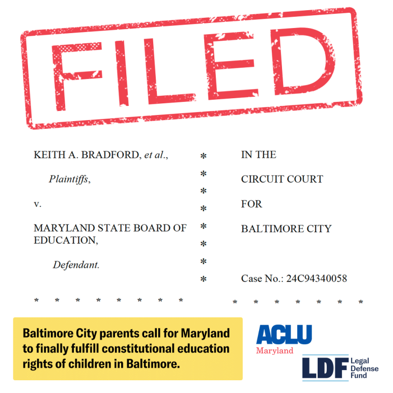 New Legal Filing Defends The Education Rights Of Children In Baltimore ...